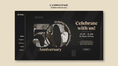 Golden Anniversary Template Design: Free Download