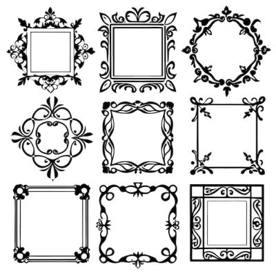 Ornate Black and White Frames – Download Free Stock Photo