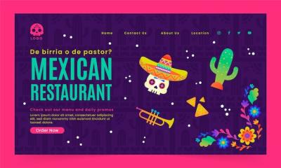 Gradient Mexican Restaurant Landing Page Template – Free Download