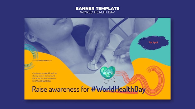 Horizontal Banner Design for World Health Day – Free Download