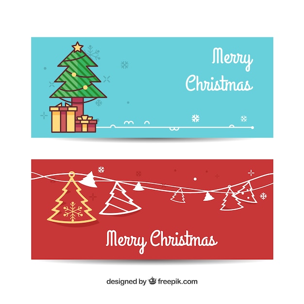 Christmas Banners Featuring Trees – Free Download