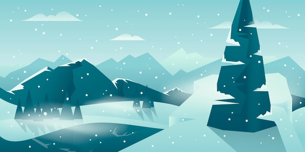 Stunning Gradient Winter Landscape – Free Download