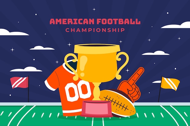 Flat Background for American Football Championship – Free Download