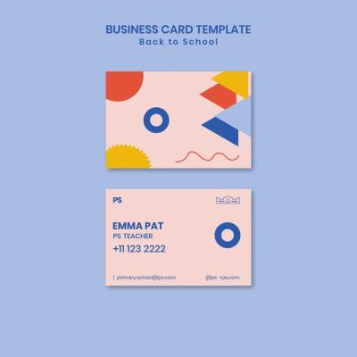 Back to School Business Card – Free Download