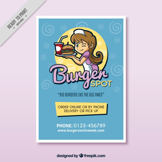 Stylish Hamburger Brochure Design – Free Download