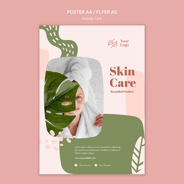 Beauty Care Poster Template – Free Download PSD Template