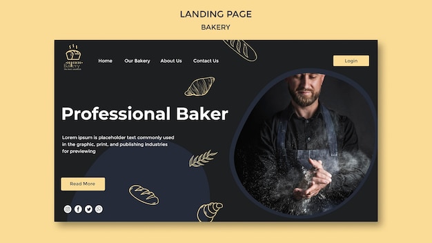 Bakery Ad Template for Landing Pages – Free Download