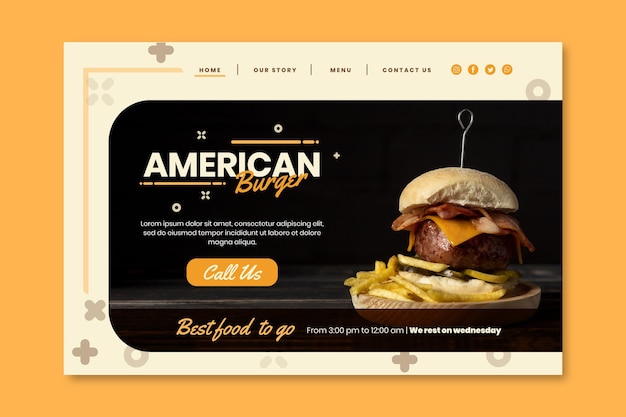 American Food Pub Landing Page Template – Free Download