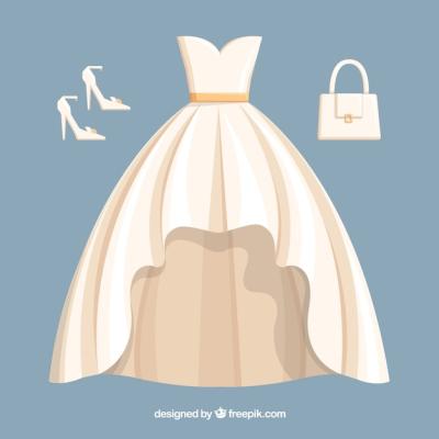 Bride Outfit Vector Templates for Free Download