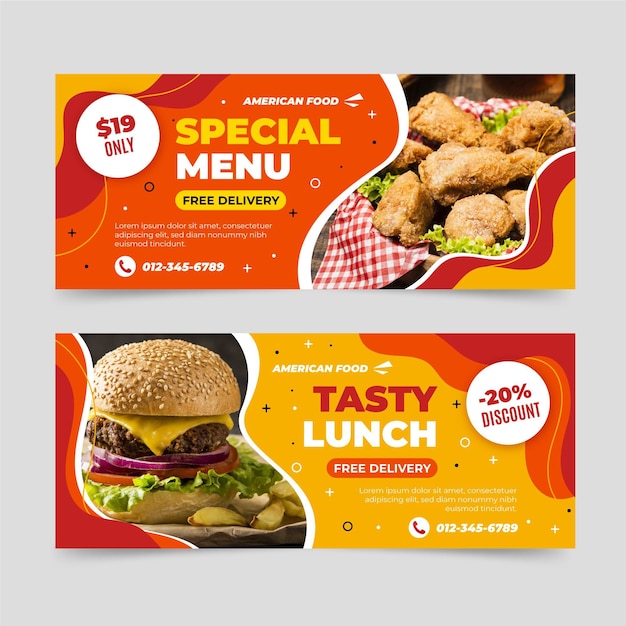 American Food Banner Template – Download Free Stock Photo