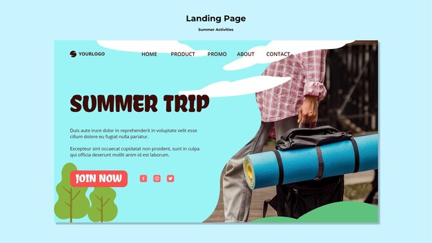 Summer Travel Landing Page Template – Free to Download