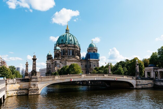 Arch Bridge Over River with Cityscape of Berlin – Free Stock Photo, Download Free