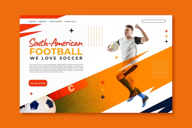 Realistic South American Football Landing Page Template – Free Download