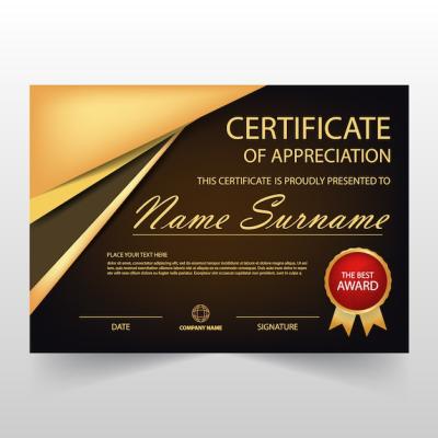 Elegant Luxury Horizontal Certificate – Free Download