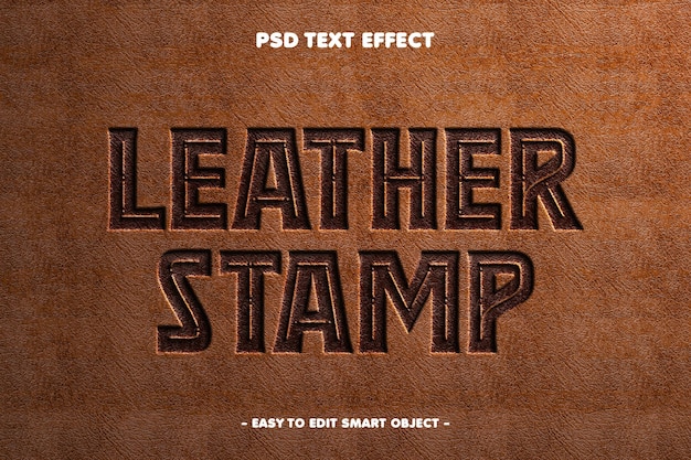 Editable Deboss Leather Stamp Text Effect – Free Download