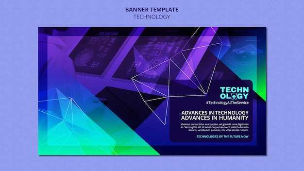 Gradient Technology Banner Template – Free Download