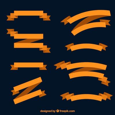 Orange Ribbons Vector Template – Free Download