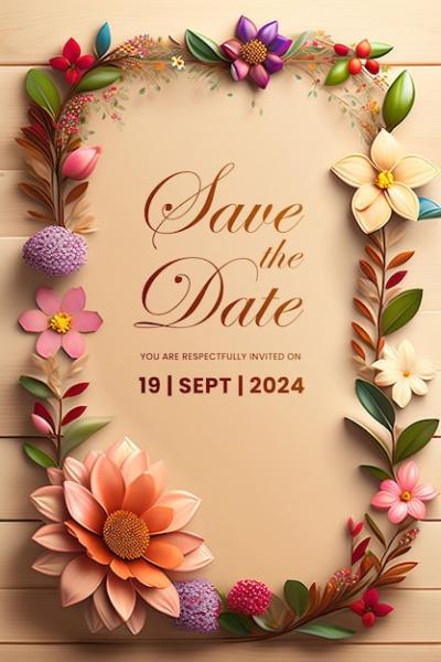 Beautiful Floral Wedding Invitation Cards – Free Download