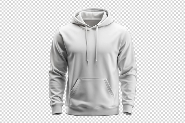 Blank White Hoodie Sweatshirt Front View PNG – Free Download