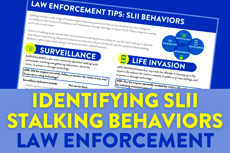 Law Enforcement Resources Stalking Awareness Prevention SPARC