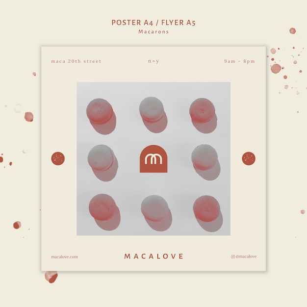 Macarons Shop Poster Template – Free Download