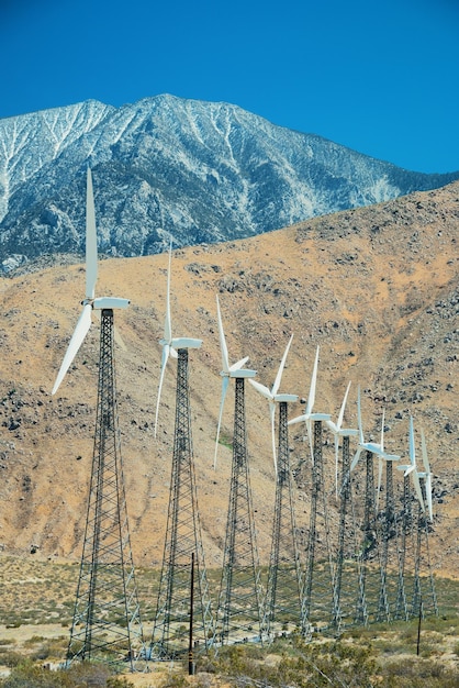 Wind Farm Near Los Angeles and Mountains – Free Stock Photo for Download