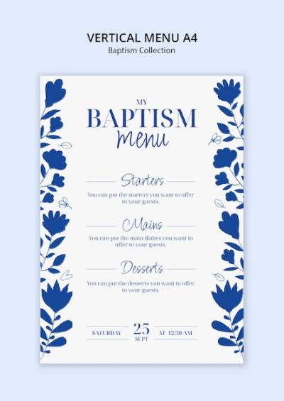 Baptism Menu Template Design – Download Free Stock Photo