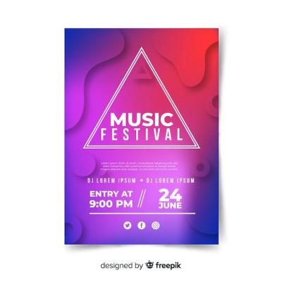 Gradient Music Festival Poster – Download Free Stock Photo