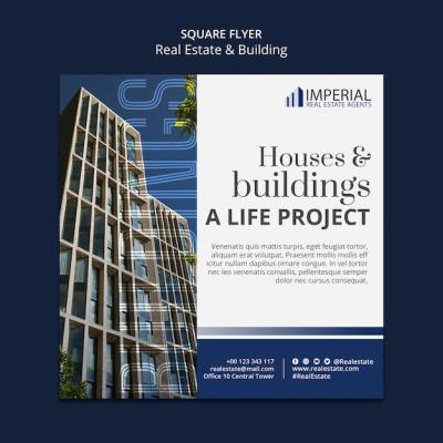 Real Estate Project Square Flyer Template – Free Download