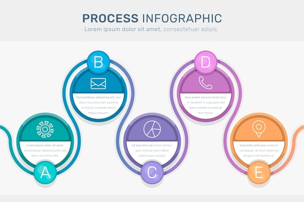 Process Infographic in Flat Design – Free Download Stock Photo