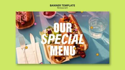 Flat Design Food Template for Your Creative Projects – Free Download