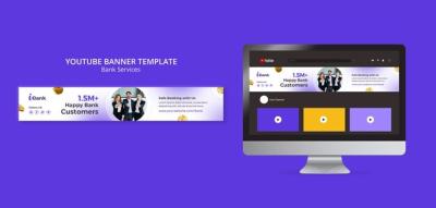 Bank Services YouTube Banner Template – Free Download