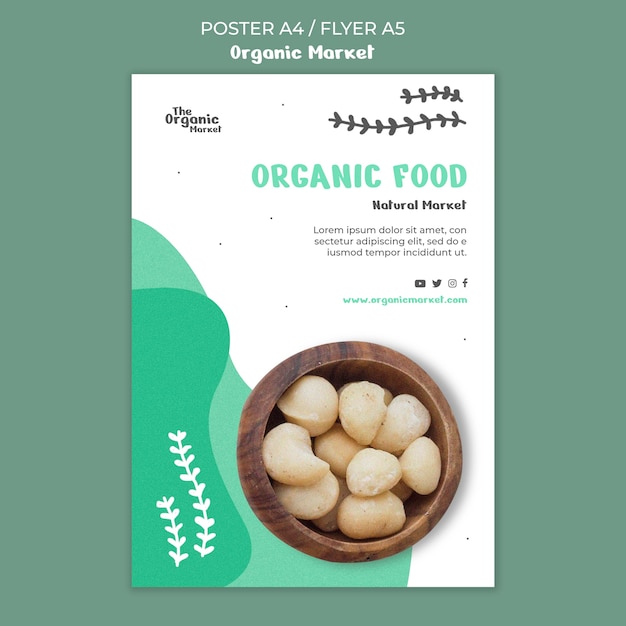 Organic Food Flyer Template – Free Download, Free Stock Photo