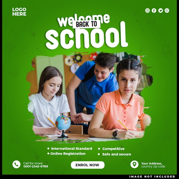 Back to School Social Media Post and Web Banner Design Templates – Free Download