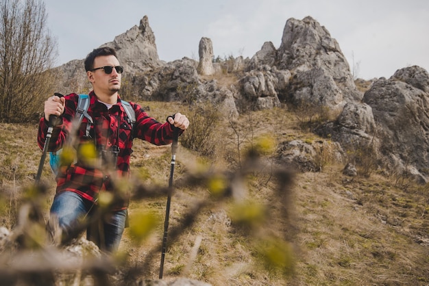 Hiker with Sunglasses Enjoying Nature – Free Stock Photo, Download Free Stock Photo