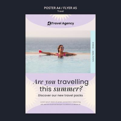 Vertical Poster Template for World Traveling – Download Free Stock Photo