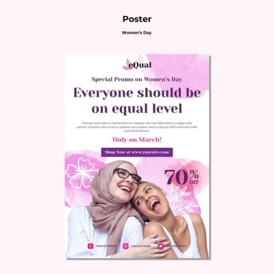 Women’s Day Celebration Vertical Poster Template – Free Download