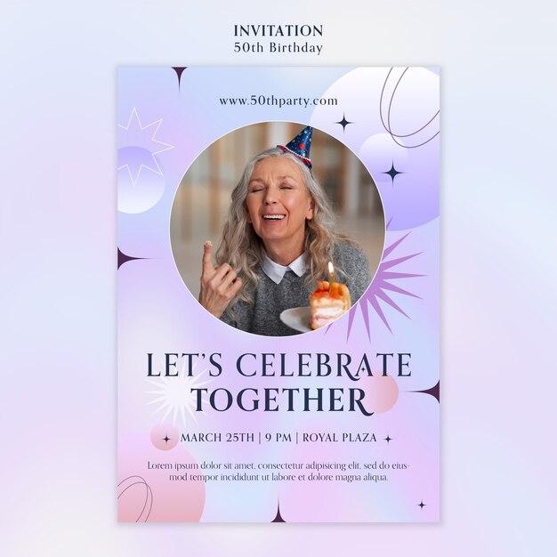 50th Birthday Celebration Invitation Template – Free Download