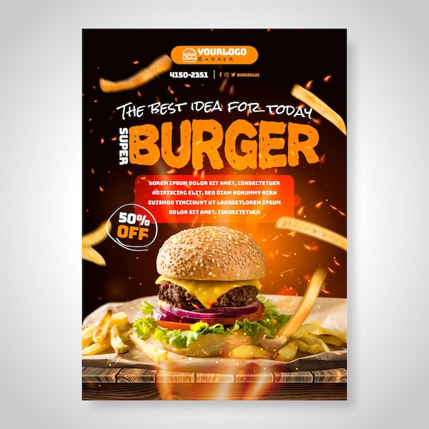 American Food Flyer Template for Free Download