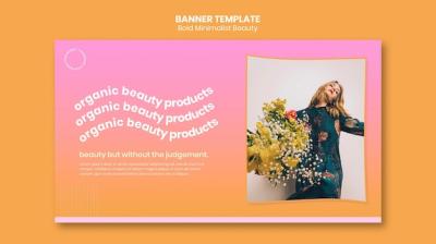 Organic Beauty Products Banner Template – Free Download