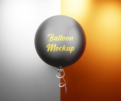 Realistic Balloon Mockup with Ribbon – Free Download