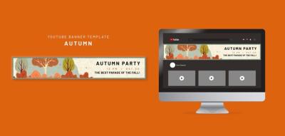 Autumn Celebration YouTube Banner Template – Free Download