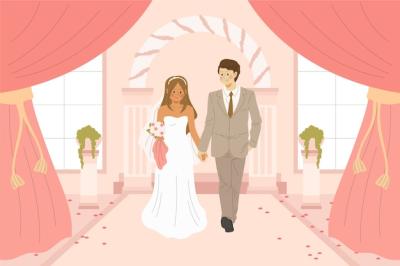 Bride and Groom Getting Married – Free Download for Stunning Vector Templates