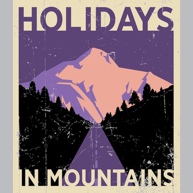 Beautiful Nature Illustration for Holidays in Mountains Poster – Free Stock Photo Download