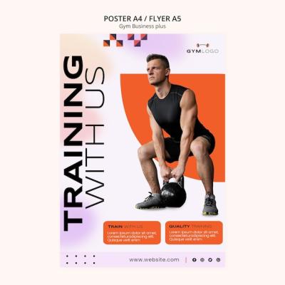 Vertical Poster Template for Gym Business – Free Download