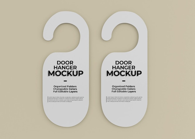 Isolated Door Hanger Mockup Design – Free Download