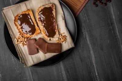 Flat Lay of Chocolate Spread on Toast – Free Stock Photo, Download Free