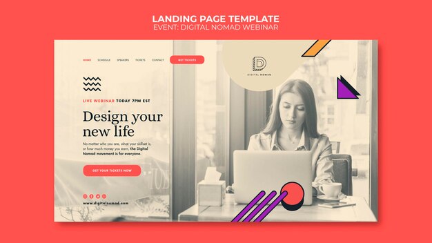 Digital Nomad Landing Page Template – Free Download