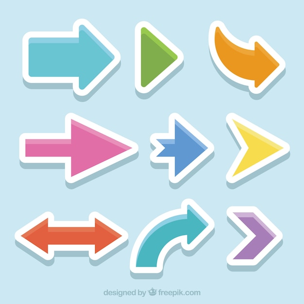 Infographic Arrow Stickers Collection – Free Download