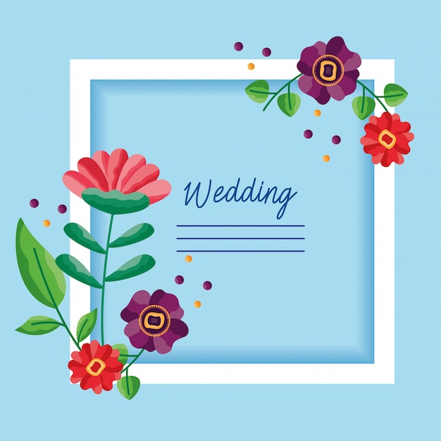 Wedding Save the Date Flowers Card Frame – Free Download